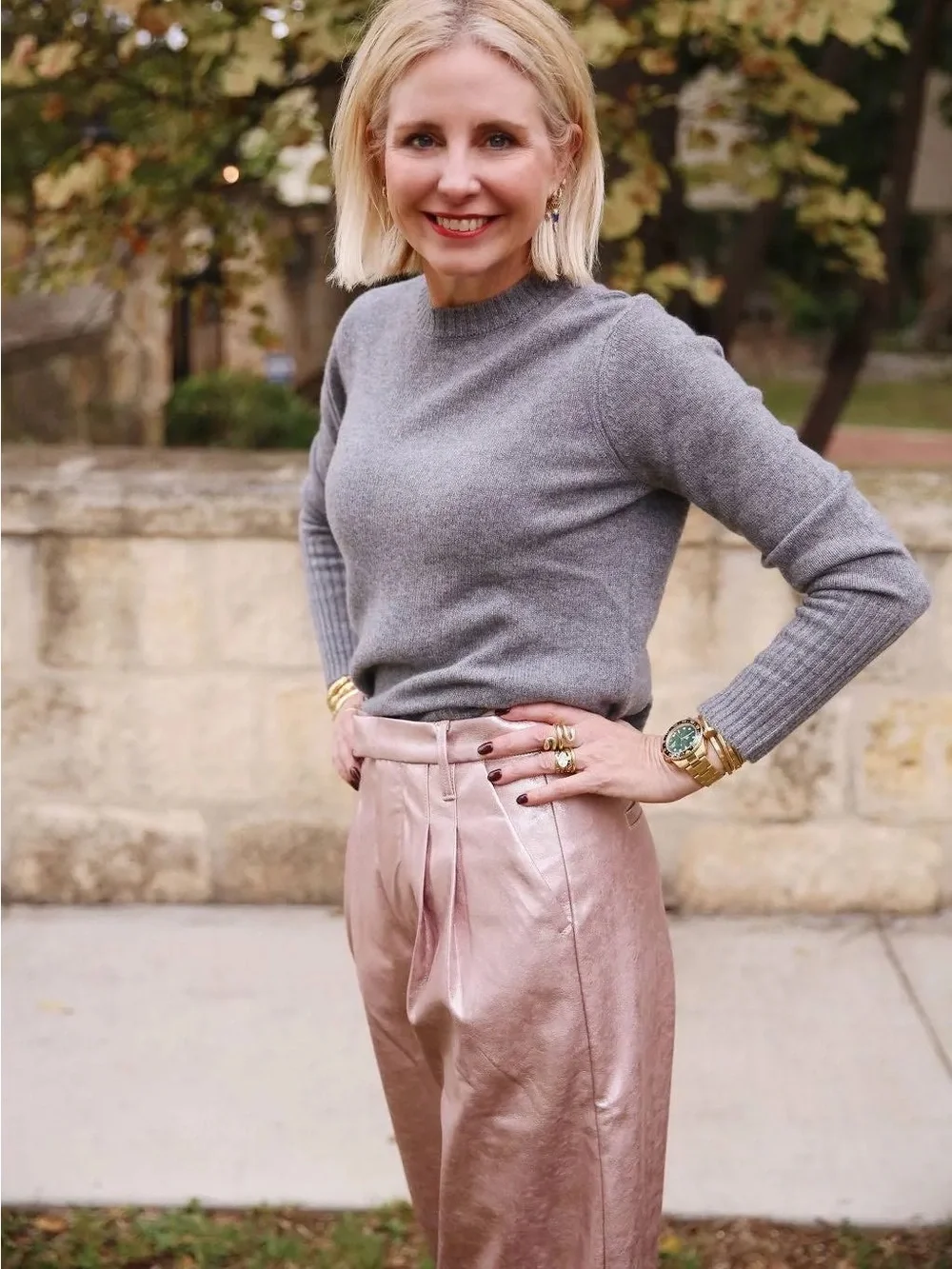 MOTHER PLEATED STARLET SNEAK PANTS IN PINKY SWEAR - Picture 9 of 11